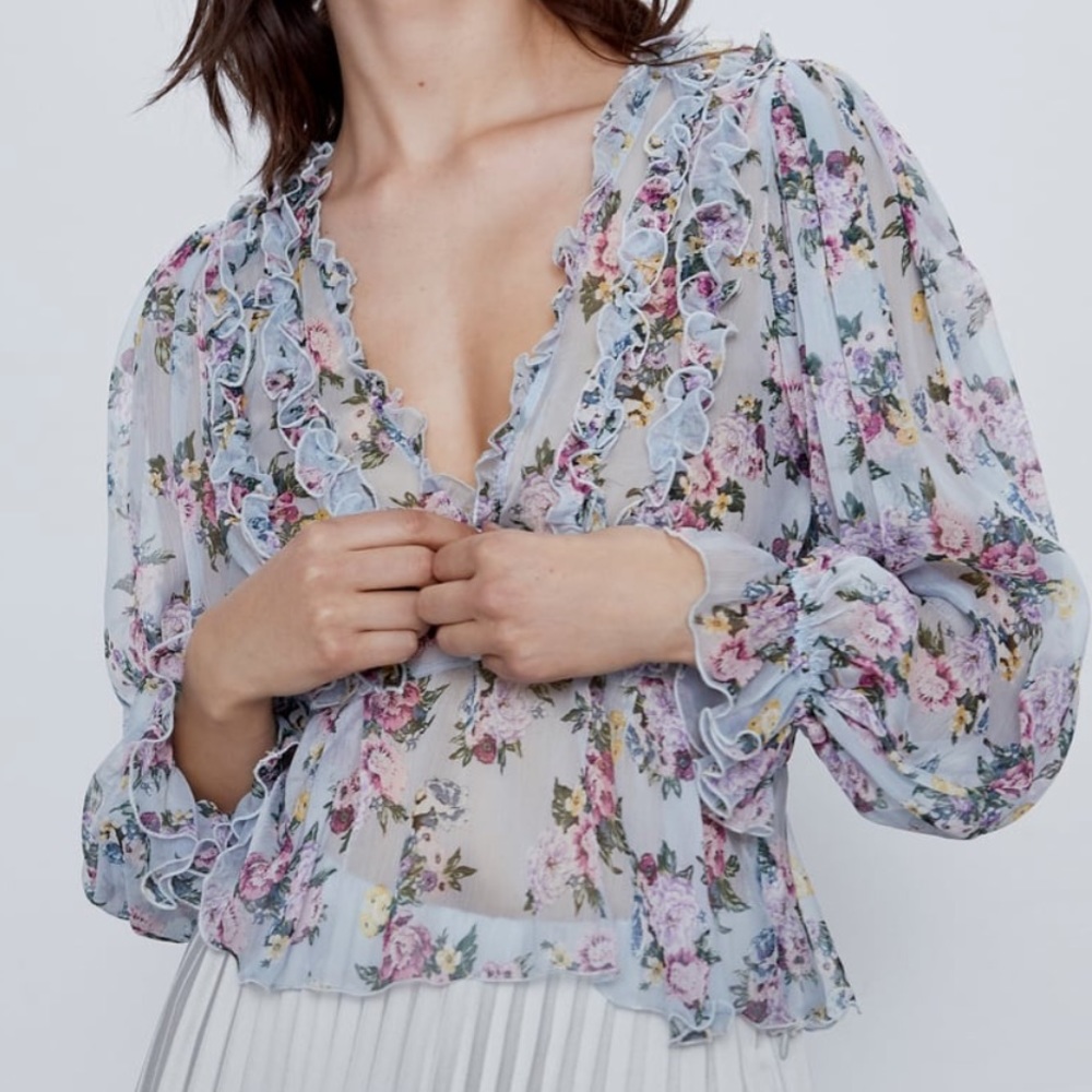 COPY - Zara floral print top blouse